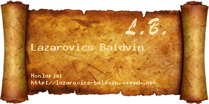 Lazarovics Baldvin névjegykártya